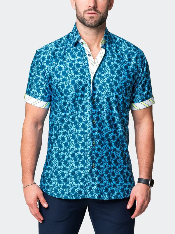 Maceoo Stretch Short-Sleeve Shirt | Galileo SkullLight Blue British Gentleman Style