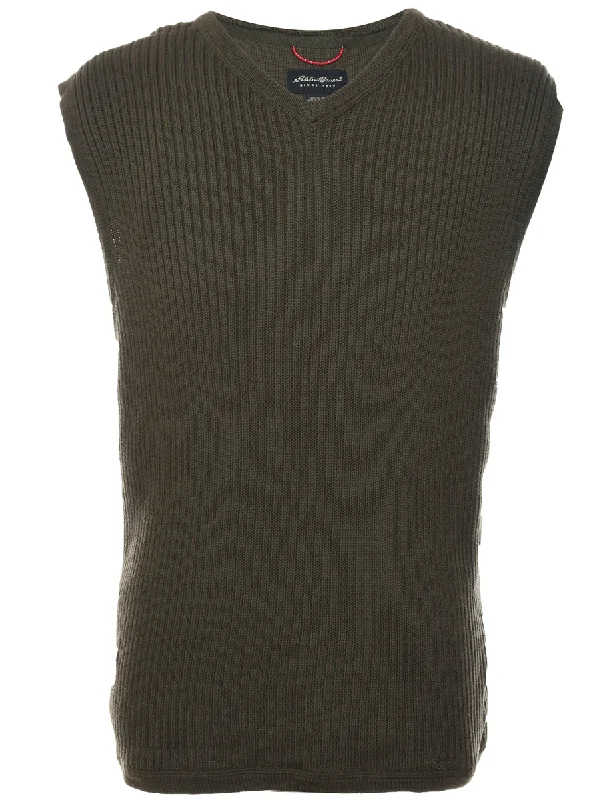 Olive Green Vest - L Beach