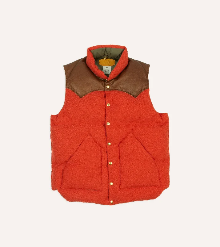 Rocky Mountain Featherbed for Drake's Orange Casentino Wool Christy Down Vest Cozy Men's Sherpa