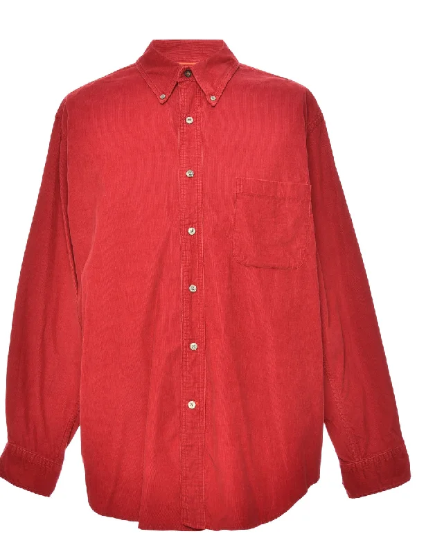 Red Corduroy Shirt - L Refined Men's Velvet