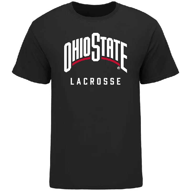 Ohio State Buckeyes Lacrosse Black T-Shirt Casual Men's Loose