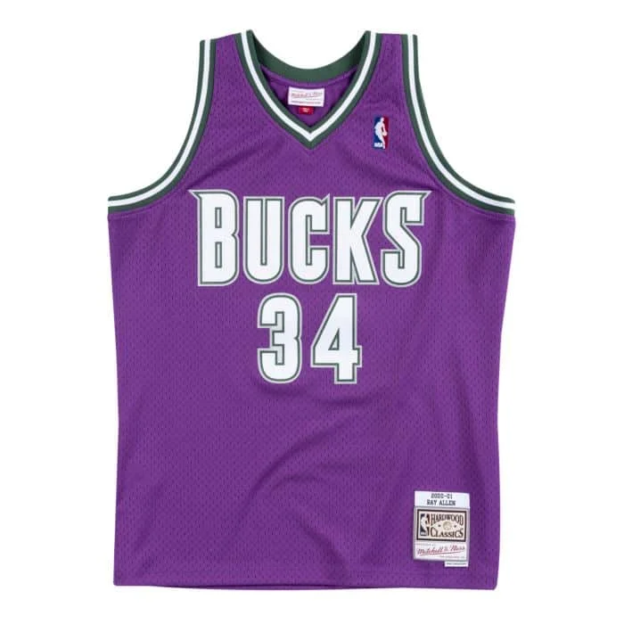 Mitchell&Ness Milwaukee Bucks Road Jersey (Ray Allen) Casual Men's Loose