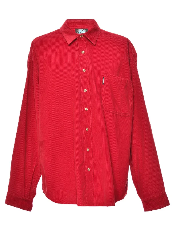 Red Corduroy Shirt - L Athletic Men's Compression