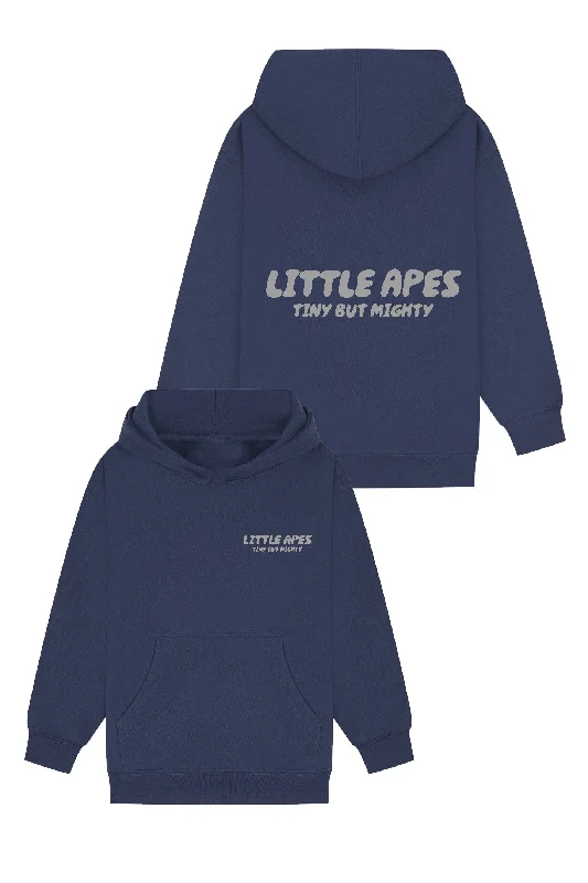 Little Apes Tiny But Mighty Hoodie - Navy Bold Men's Animal