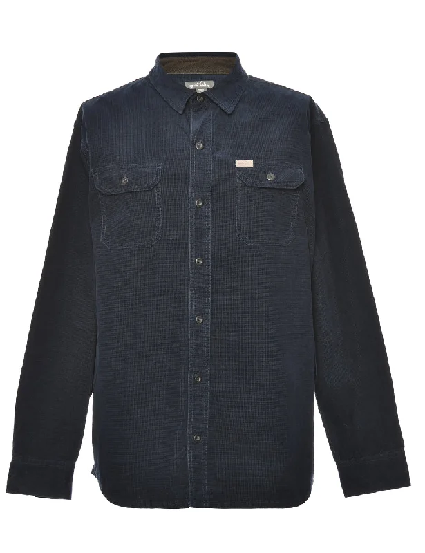 Corduroy Navy Shirt - XL Sleek Men's Metallic