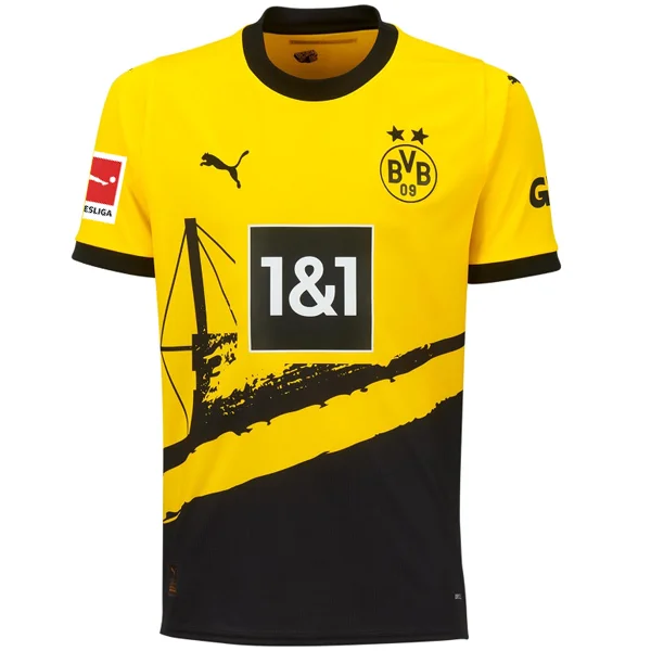 Puma Borussia Dortmund Home Jersey w/ Bundesliga Patch 23/24 (Cyber Yellow/Puma Black) Lumberjack