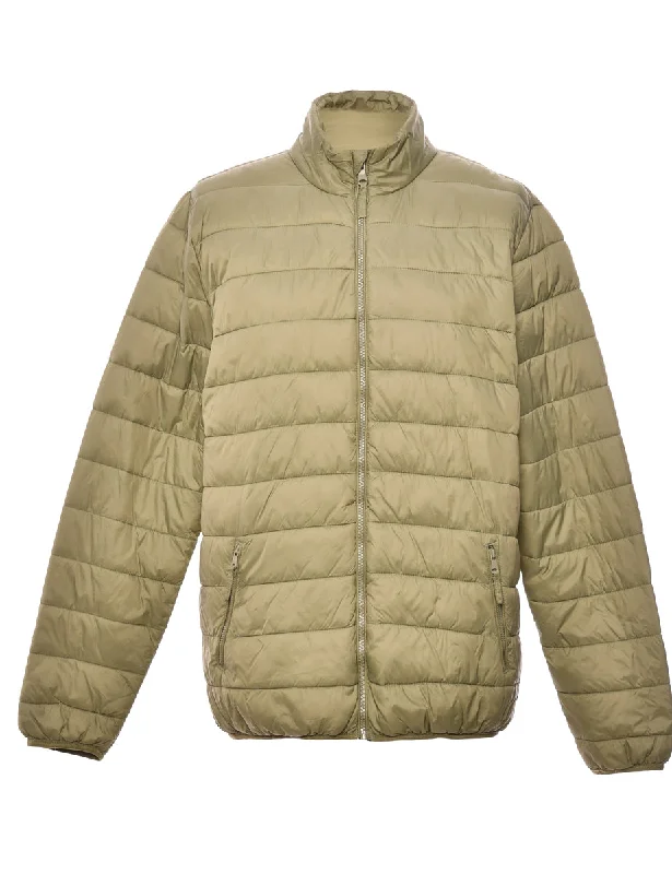 Puffer Beige Coat - L Bohemian Men's Free