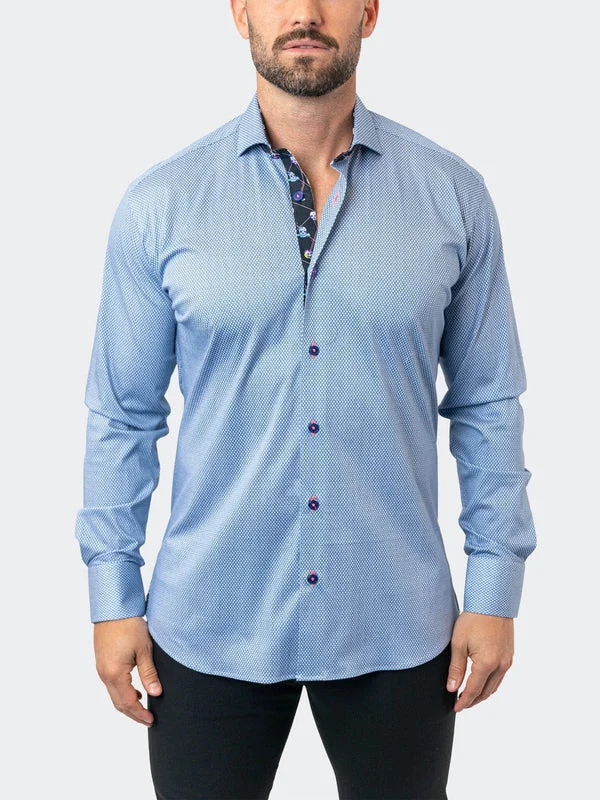 Maceoo Stretch Shirt | Einstein StretchSpokes02 Blue Gym