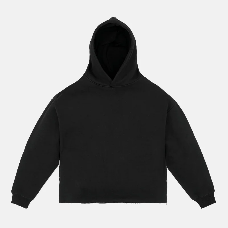 The Monk Basic Black Heavy Hoodie Refined Men's European