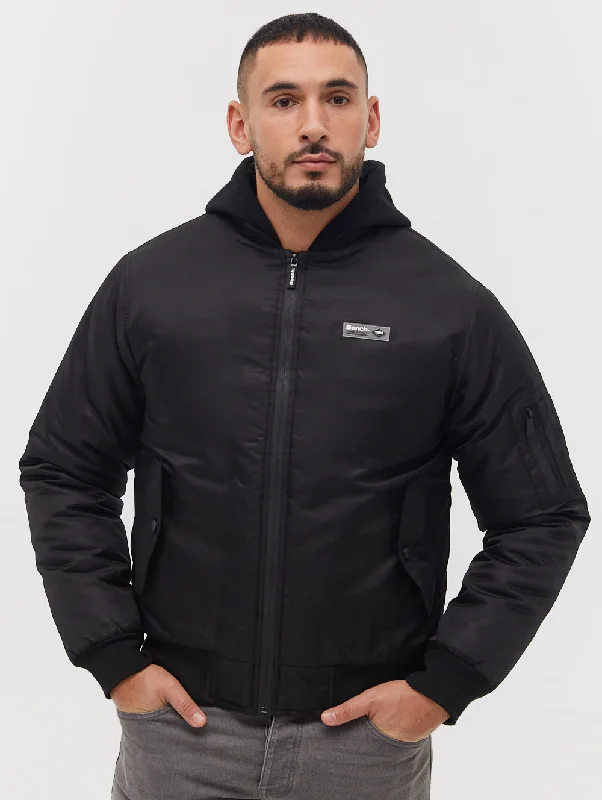 Bomper Fleece Hood Bomber Jacket - Laid