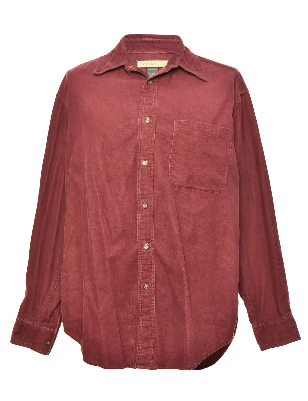 Corduroy Maroon Classic Shirt - M Tailored