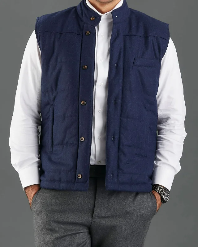 VBC Navy Flannel Quilted Gilet / Vest Tough Men's Military