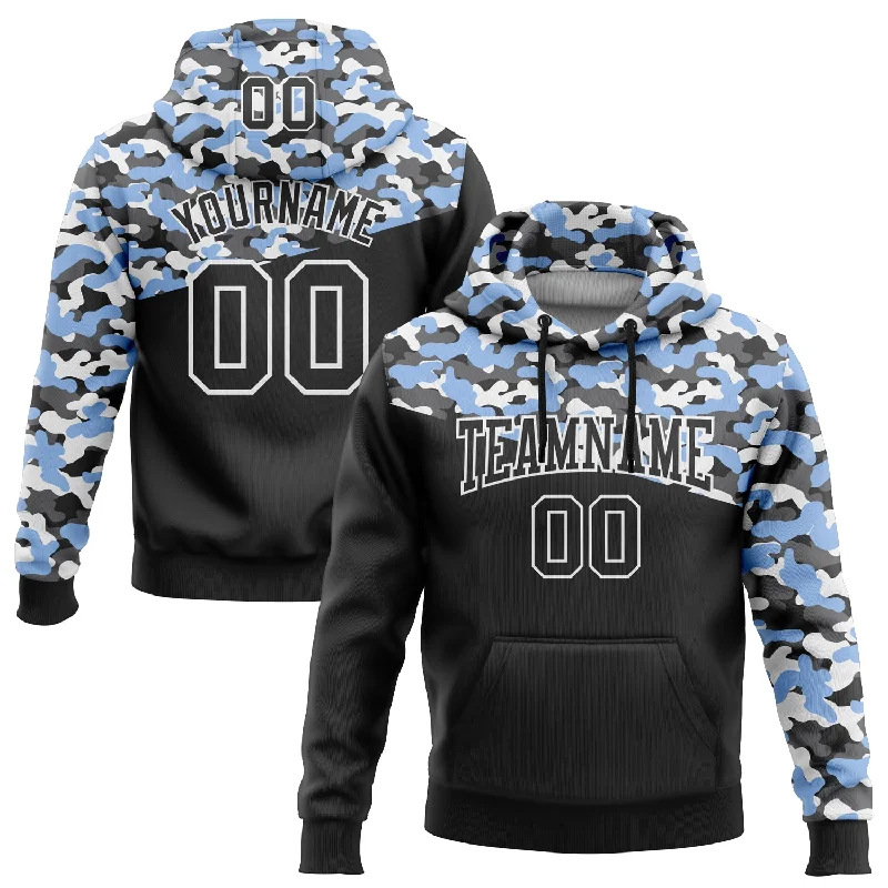 Custom Stitched Camo Black Light Blue-Steel Gray 3D Sports Pullover Sweatshirt Salute To Service Hoodie Trendy Men's Oversized