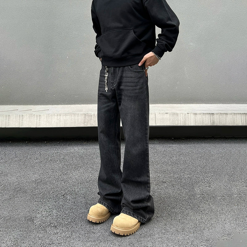 Dark Grey Bootcut Jeans Monochromatic Office Style