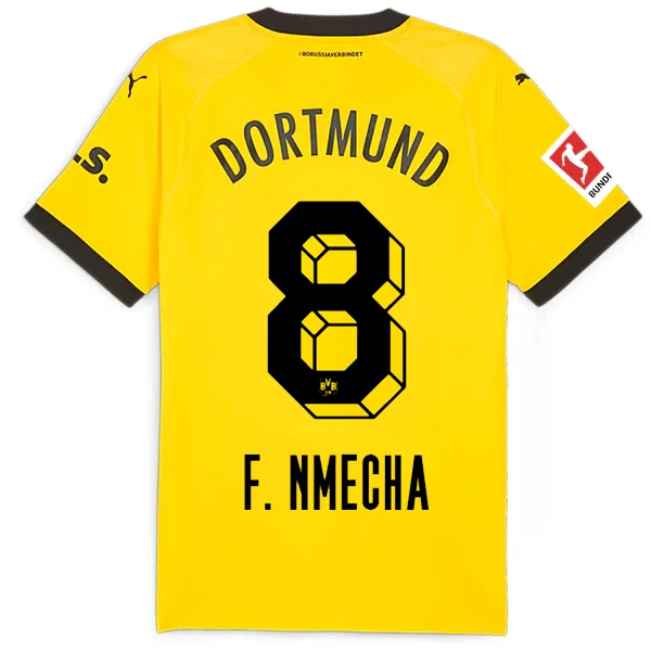 Puma Borussia Dortmund Authentic Nmecha Home Jersey w/ Bundesliga Patch 23/24 (Cyber Yellow/Puma Black) Lumberjack