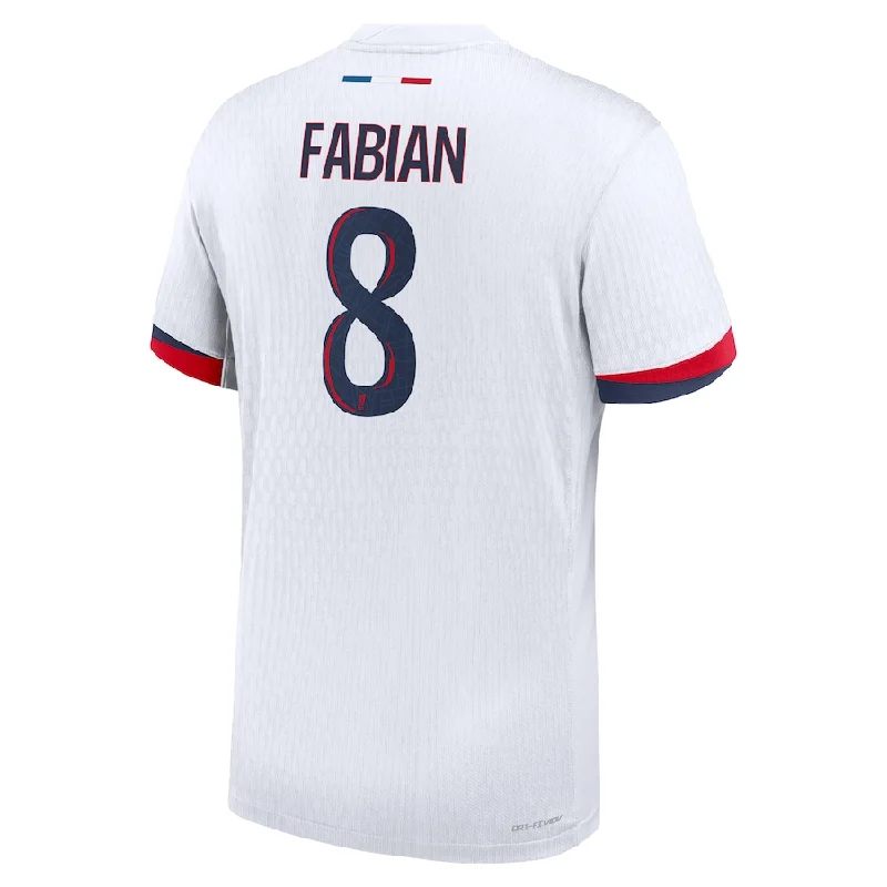 Nike Paris Saint-Germain Authentic Fabián Ruiz Away Jersey 24/25 (White/Midnight Navy) Elegant Men's Formal 