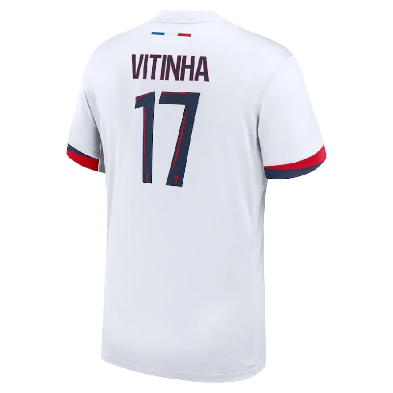 Nike Paris Saint-Germain Vitinha Away Jersey 24/25 (White/Midnight Navy) Cozy Men's Winter