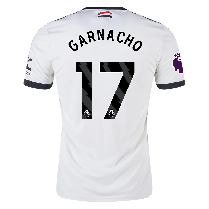 adidas Manchester United Alejandro Garnacho Third Jersey w/ EPL Patch 24/25 (Off White) Street