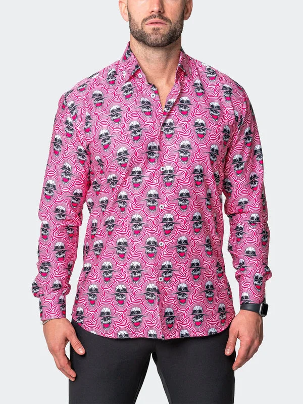 Maceoo Shirt | Fibonacci SkullSonic Red Dynamic Men's Moto