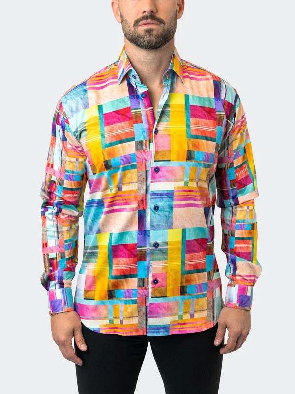 Maceoo Stretch Shirt | Fibonacci Cube 41 Multi Dynamic Men's High