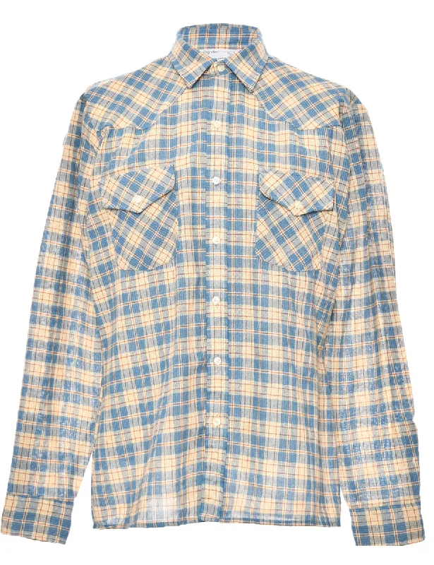 Long Sleeved Checked Shirt - L Edgy Men's Punk