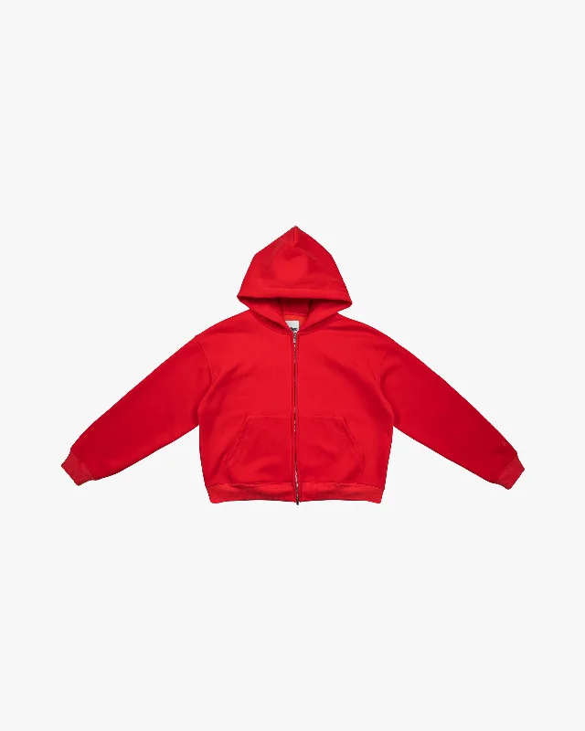 EPTM PERFECT ZIP UP HOODIE - RED Sleek Men's Metallic