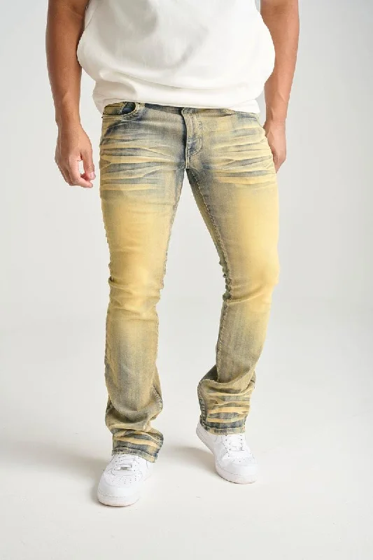 Spark Premium Stretch Stacked Jean (Taupe) Sophisticated Men's 