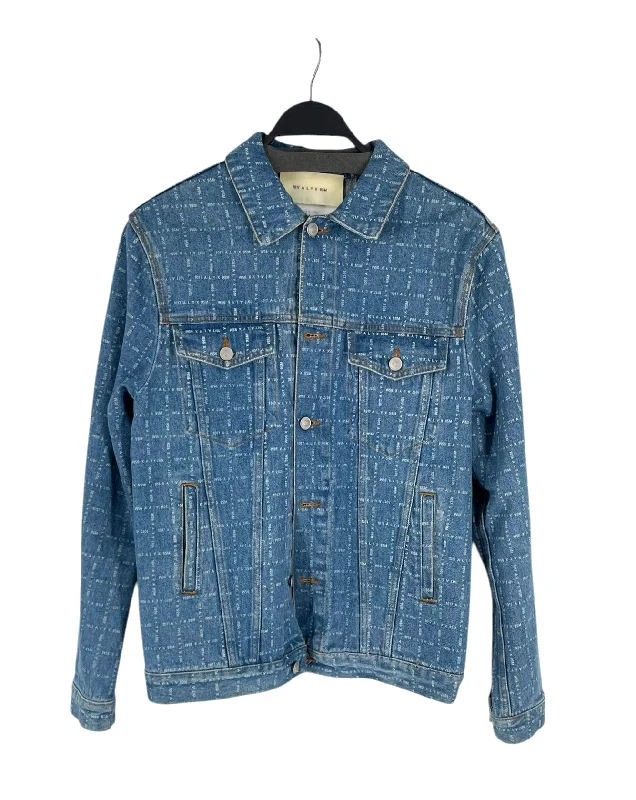 1017 ALYX 9SM(ALYX)/Denim Jkt/S/Denim/IDG/All Over Print/WHT LOGO SQUARE PRINT Elegant Men's Cashmere