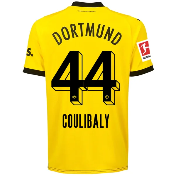 Puma Borussia Dortmund Coulibaly Home Jersey w/ Bundesliga Patch 23/24 (Cyber Yellow/Puma Black) Refined Men's Hand