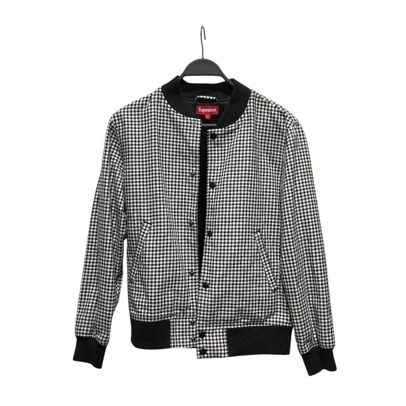 Supreme/Jacket/S/Polyester/MLT/Gingham Check/BLK/WHT BOMBER JACKET Classic Men's Pin