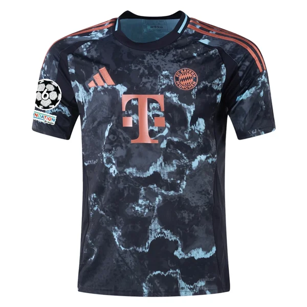 adidas Bayern Munich Authentic Away Jersey w/ Champions League Patches 24/25 (Black/Copper/Blue) Earthy Men's Hemp