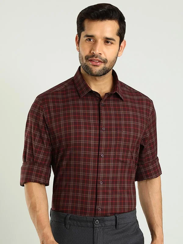 Men Checked Full Sleeve Cotton Shirt Tailored