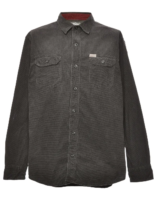 Dark Grey Corduroy Shirt - L Refined Men's European