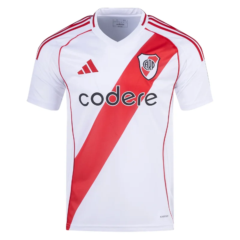 adidas River Plate Home Jersey 24/25 (White/Better Scarlet) Trendy Men's Bucket