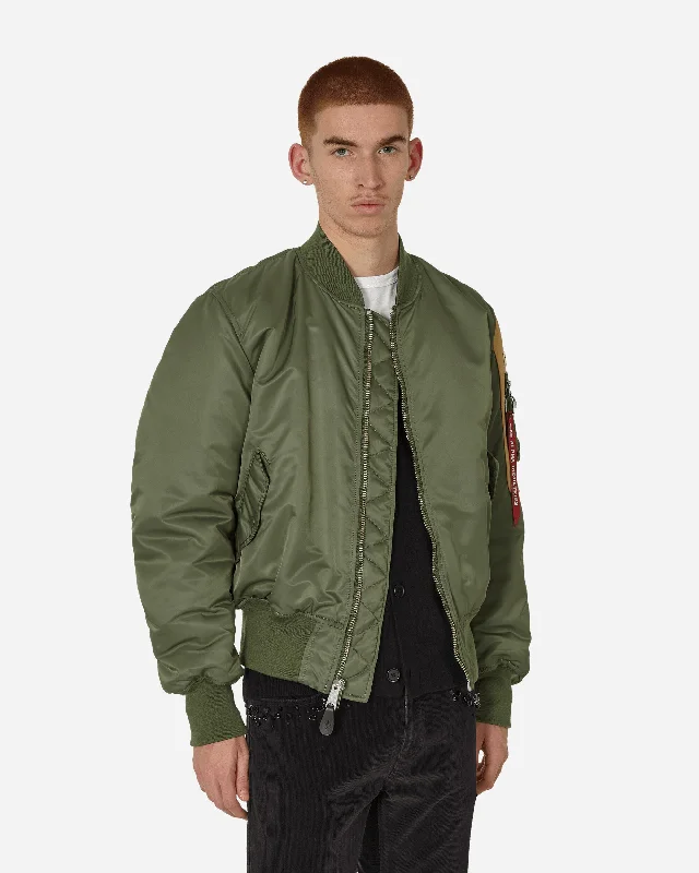 fragment design x Alpha Industries Nylon MA-1 Jacket Khaki Polished Men's Satin