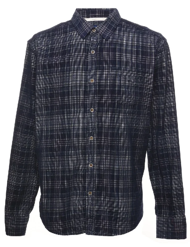 Navy Checked Corduroy Shirt - XL Modern Men's Tech