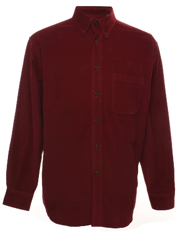 Maroon Corduroy Shirt - L Practical Men's Multi