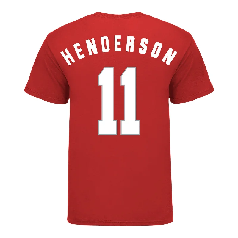 Ohio State Buckeyes Women's Basketball Student Athlete #11 Kaia Henderson T-Shirt Laid