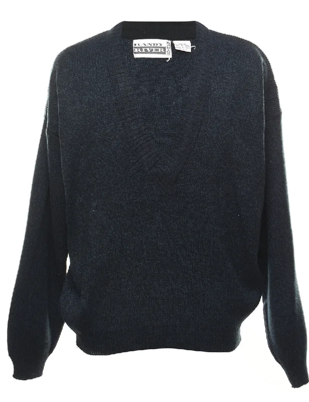 Long Sleeved Navy Jumper - XL Modern Men's Tech