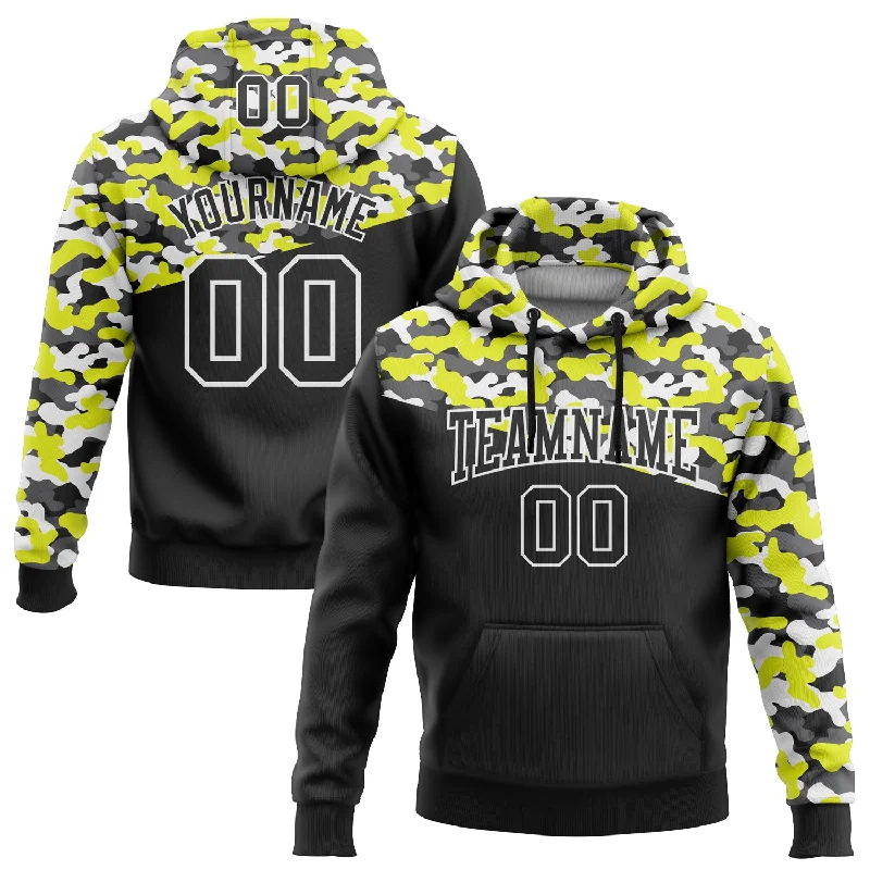 Custom Stitched Camo Black Neon Yellow-Steel Gray 3D Sports Pullover Sweatshirt Salute To Service Hoodie Hip Men's Urban