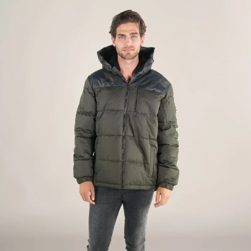 Men's Twill Block Puffer Jacket Gym