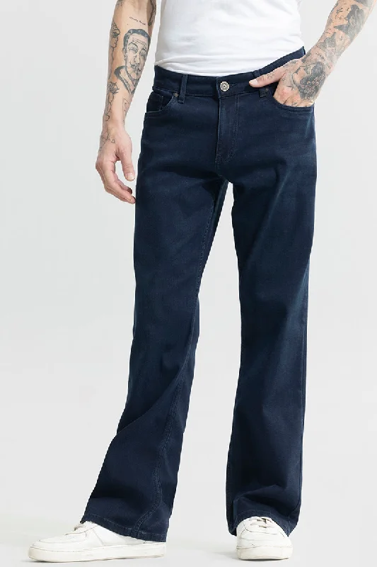 Dazzle Dark Blue Bootcut Jeans Elegant Men's Formal 