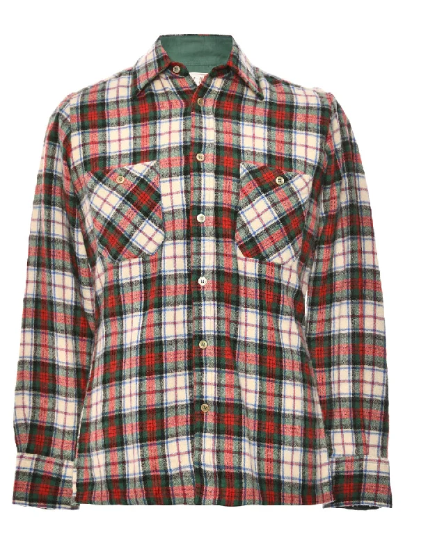 Long Sleeved Red Checked Shirt - M Vacation