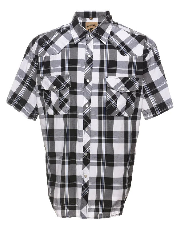 Black Checked Shirt - XL Sleek Men's Contemporary 