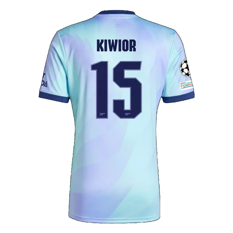 adidas Arsenal Jakub Kiwior Third Jersey w/ Champions League Patches 24/25 (Clear Aqua/Light Flash Purple) Lumberjack