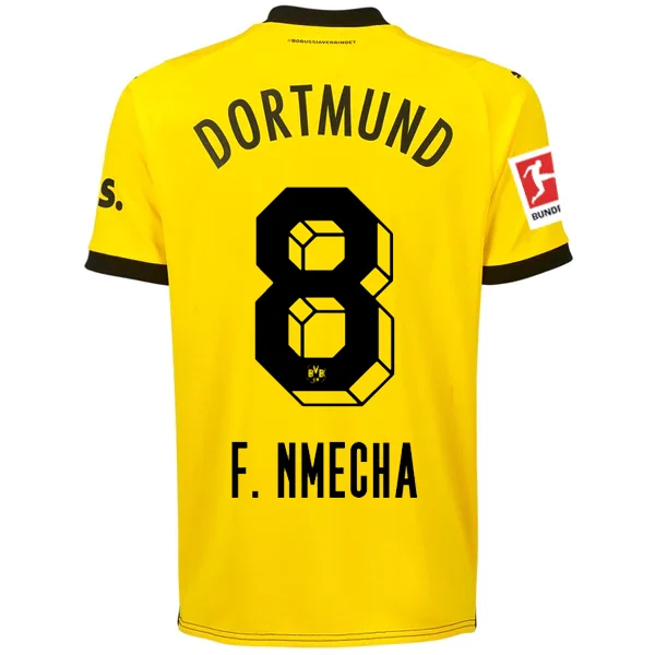 Puma Borussia Dortmund Nmecha Home Jersey w/ Bundesliga Patch 23/24 (Cyber Yellow/Puma Black) Luxurious Men's High