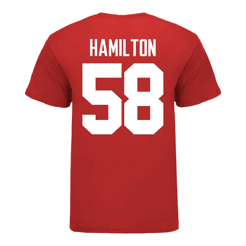 Ohio State Buckeyes Ty Hamilton #58 Student Athlete Football T-Shirt Casual Men's Loose