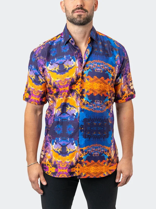 Maceoo Stretch Short-Sleeve Shirt | Galileo EarthLion 94 Multi Stylish Men's Tropical 