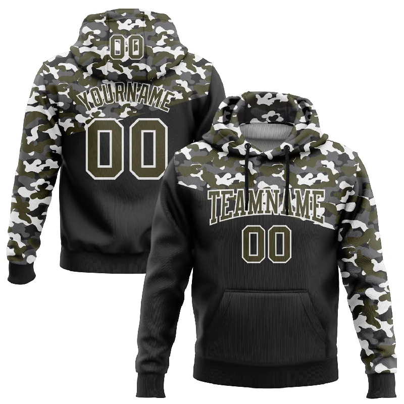 Custom Stitched Camo Olive Black-Steel Gray 3D Sports Pullover Sweatshirt Salute To Service Hoodie Trendy Men's Scandinavian