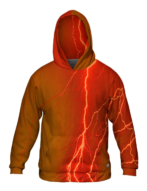 Lightning Storm Orange Brown Polished Men's Silk